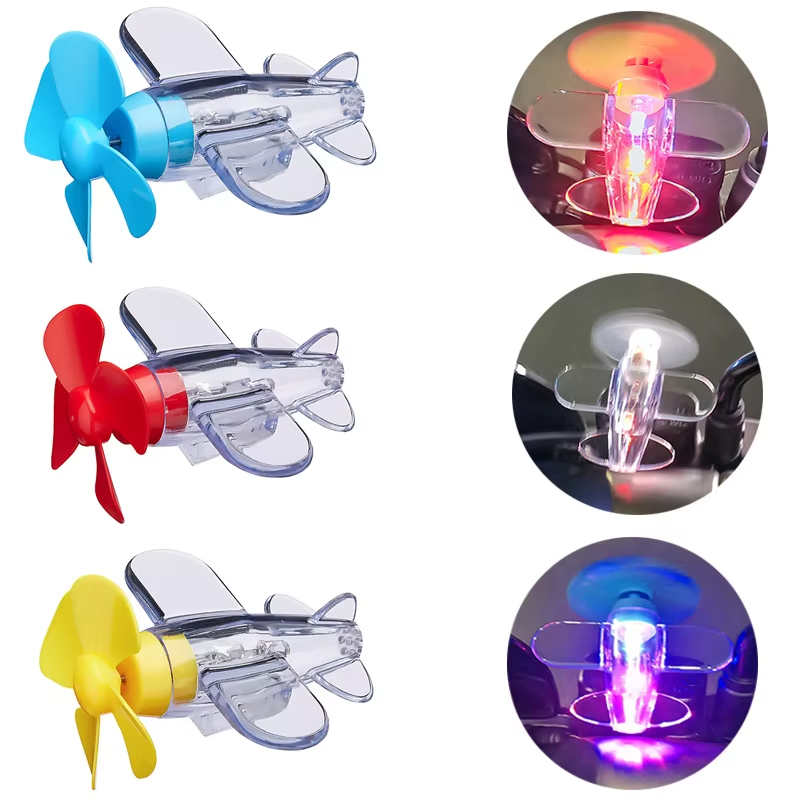 Car Accessories Etsy - زخرفة طائرة LED تعمل بالرياح للدراجات
